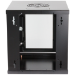 Intellinet 10" Network Cabinet - Wall Mount (Standard), 6U, 300mm Deep, Black, Assembled, Max 60kg, Suitable also for use on desk or floor, Usable Depth 265mm, Metal & Glass Door, Back Panel,Removeable Sides,Parts for wall install (eg screws/rawl plugs) n