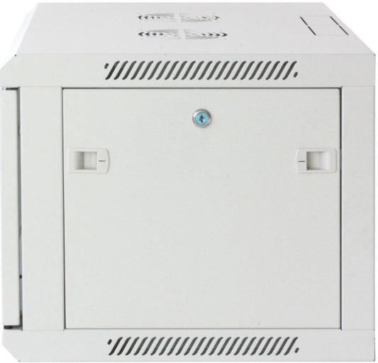 Intellinet 19" Network Cabinet - Wall Mount (Standard), 6U, 450mm Deep, Grey, Assembled, Max 60kg, Suitable also for use on desk or floor, Usable Depth 350mm, Metal & Glass Door, Back Panel, Removeable Sides, Parts for wall install (eg screws/rawl plugs)