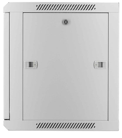 Intellinet 19" Network Cabinet - Wall Mount (Standard), 9U, 450mm Deep, Grey, Assembled, Max 60kg, Suitable also for use on desk or floor, Usable Depth 350mm, Metal & Glass Door, Back Panel, Removeable Sides, Parts for wall install (eg screws/rawl plugs)