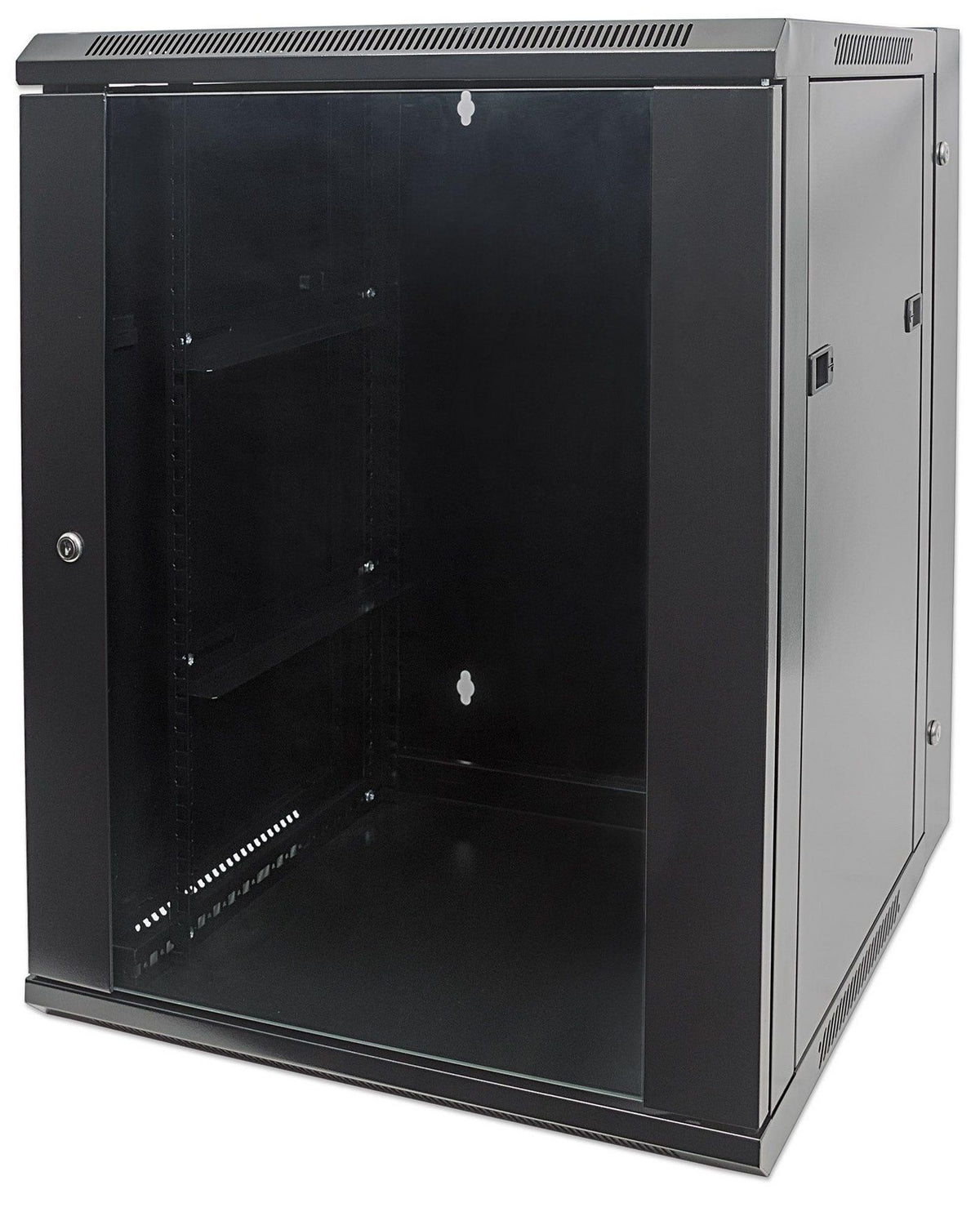 Intellinet 19 Inch Double Section Wallmount Cabinet 19" Double Section Wallmount Cabinet, 15U, 550mm depth, Assembled, Black, 15U, Wall