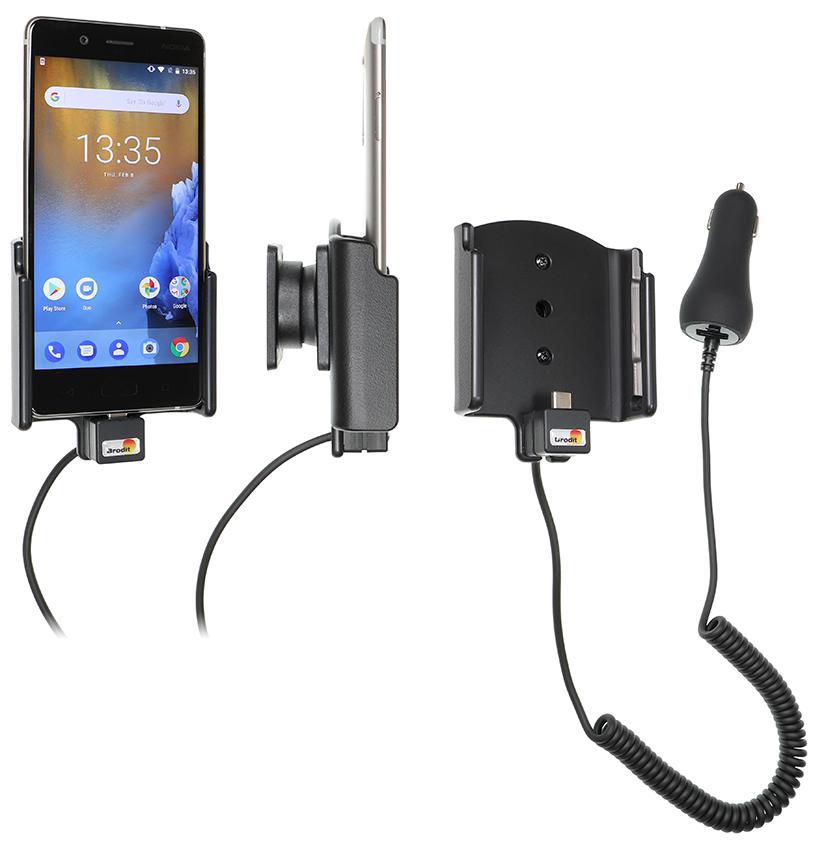 Brodit Active holder with cig-plug With tilt swivel. 2A charging. With USB A outlet in the cig-plug, 1A cha 712030, Mobile