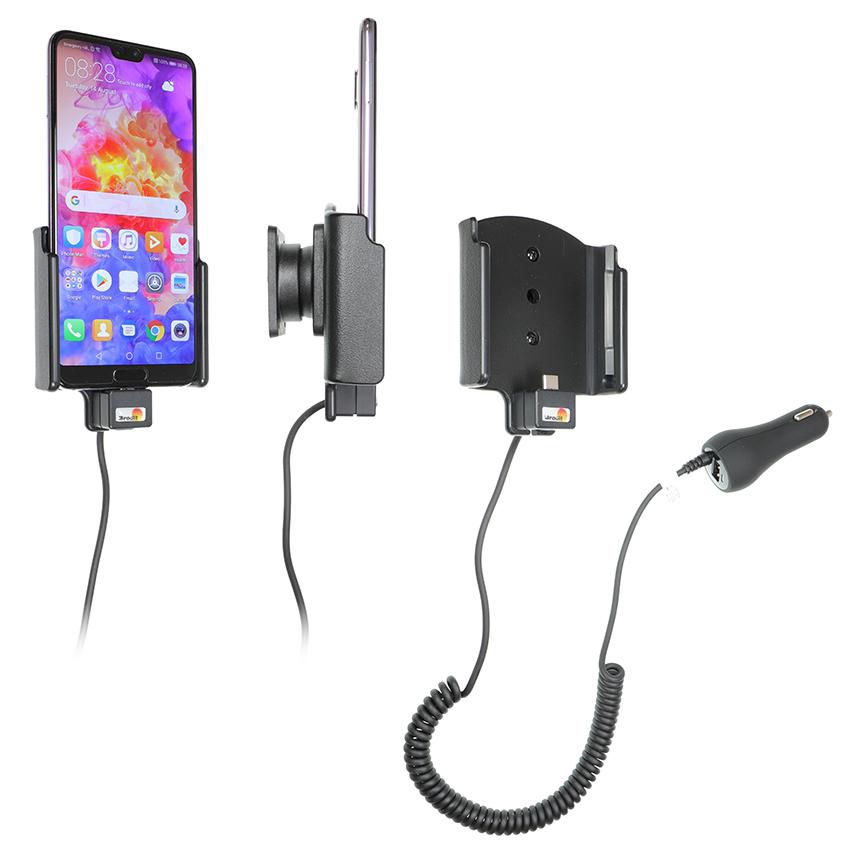Brodit Active holder with cig-plug With tilt swivel. 2A charging. With USB A outlet in the cig-plug, 1A cha Active holder with