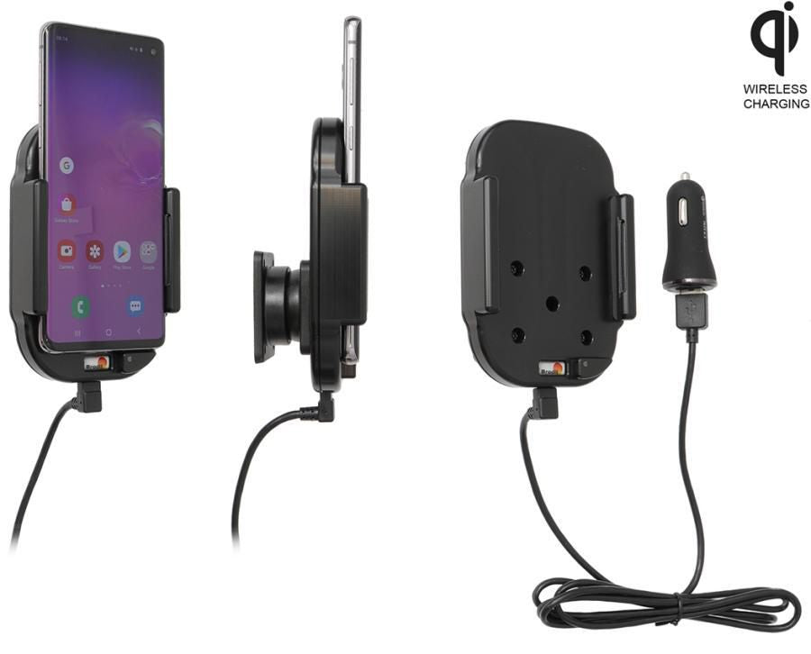 Brodit Qi wireless active holder with cig-plug With USB-A cable + cig-plug adapter with 2 USB-A ports: QC 3 718115, Mobile