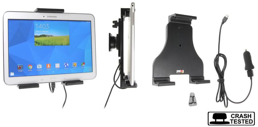 Brodit Universal Active tabletholder B:180-230 D:Up to 25mm USB Type-C 721072, Tablet/UMPC, Active holder, Car, Black
