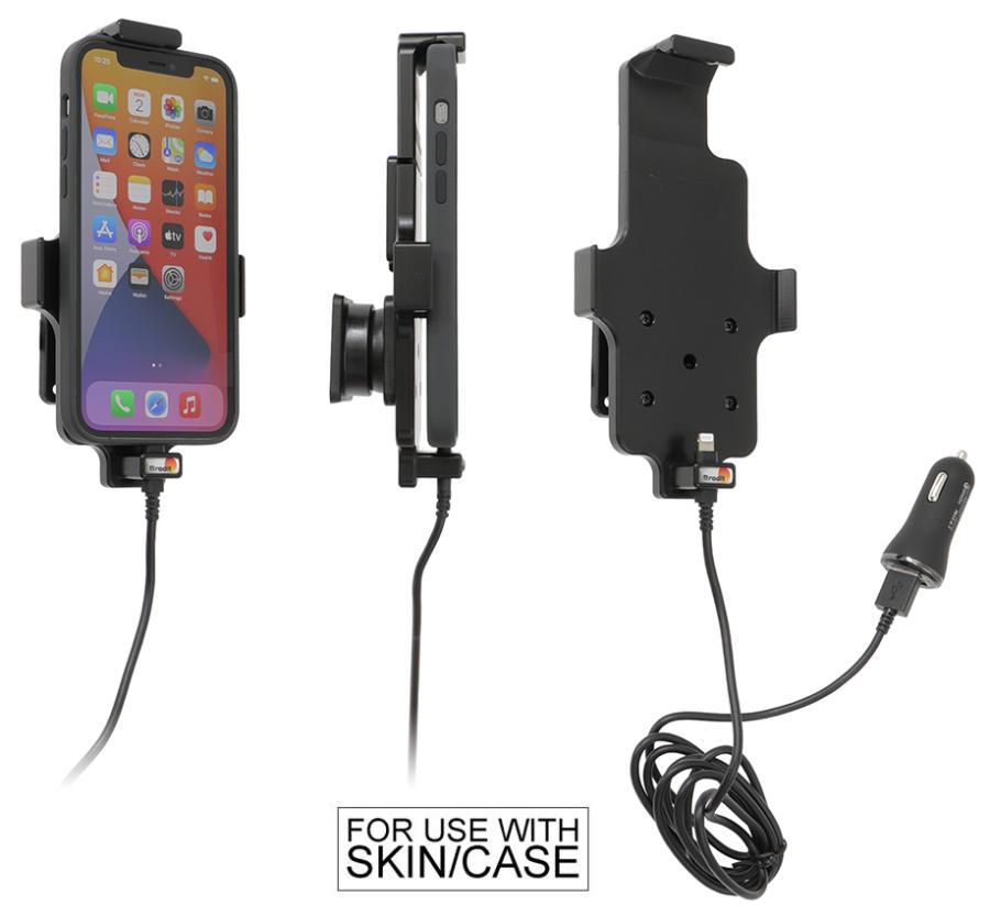Brodit Active Mobileholder w. Cigar Adapter for iPhone XR/11 w. protectioncover. 721091, Mobile phone/Smartphone, Active holder, Car, Black