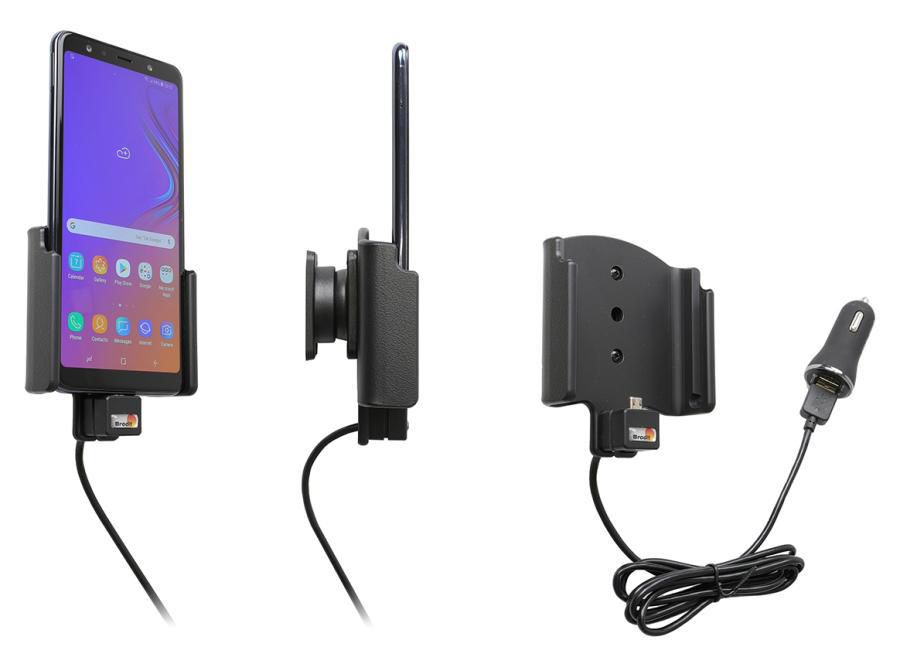Brodit Active holder with cig-plug With USB-cable with cig-plug adapter. With tilt swivel. 2,1A charging. 1 721098, Mobile phone/Smartphone,