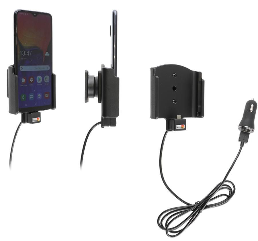 Brodit Active holder with cig-plug With USB-cable with cig-plug adapter. With tilt swivel. 2,1A charging. 1 721139, Mobile phone/Smartphone,