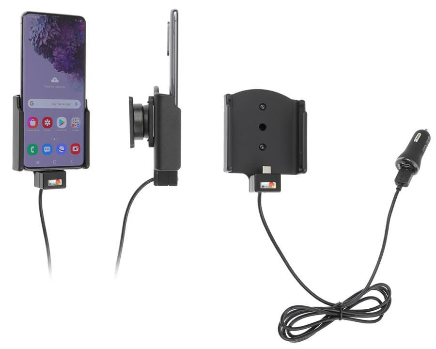 Brodit Active holder with cig-plug With USB-cable + cig-plug adapter with 2 USB ports: QC 3.0A + 2.4A. With 721190, Mobile phone/Smartphone,