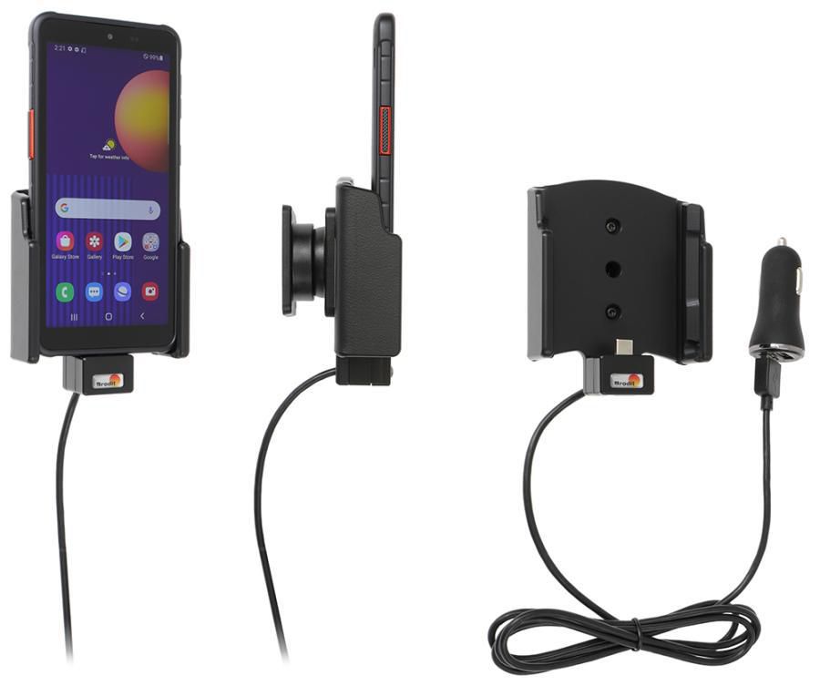 Brodit Active holder with cig-plug With USB-A cable + cig-plug adapter with 2 USB-A ports: QC 3.0A + 2.4A. 721242, Mobile phone/Smartphone,