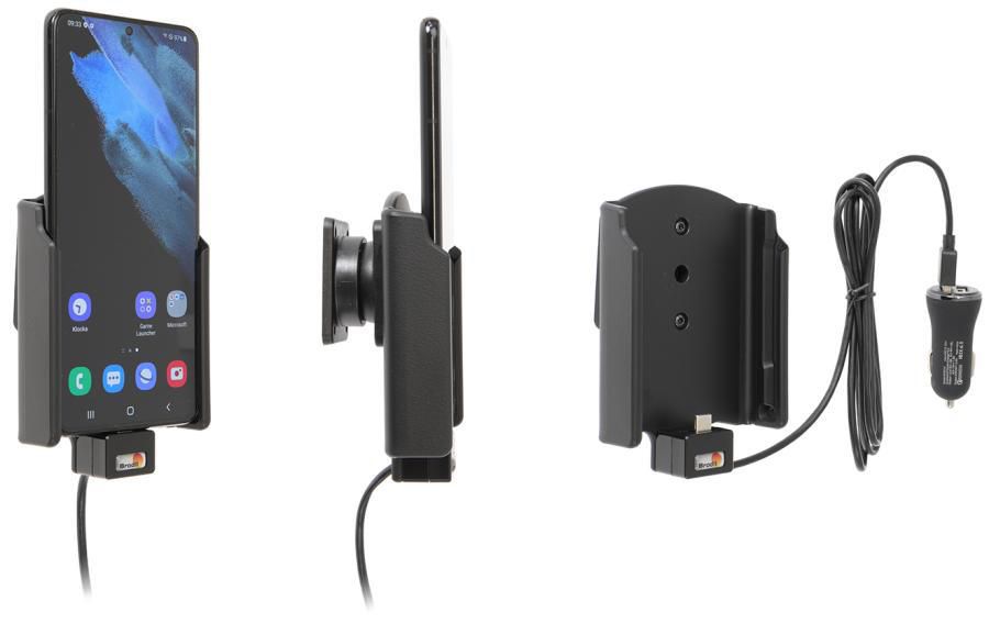 Brodit Active holder with cig-plug With USB-A cable + cig-plug adapter with 2 USB-A ports: QC 3.0A + 2.4A. 721245, Mobile phone/Smartphone,
