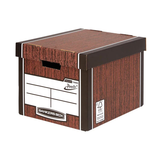 Bankers Box PREMIUM PRESTO STOR BOX WGRAIN PK10