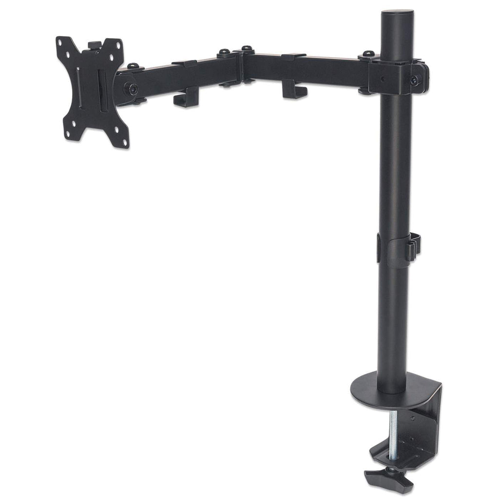 Manhattan Desk Mount for TV & Monitors (Full Motion), For screens 13" to 27", Clamp fitting to desk, VESA compatibility: 75x75mm and 100x100mm - check the dimensions of the four mounting holes on back of screen to ensure it fits, Max 8kg, Bracket, Lifetim