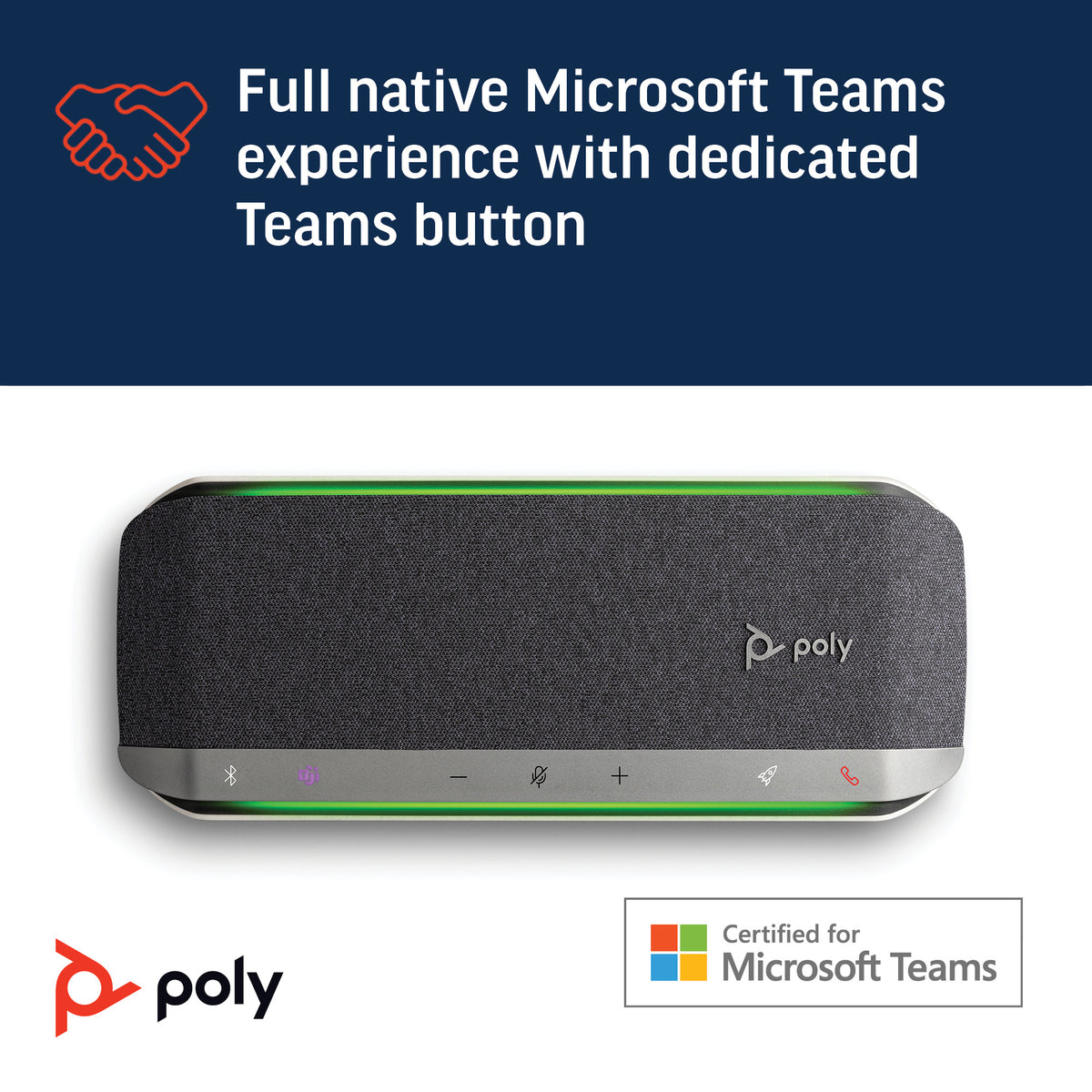 HP Poly Sync 40+ Microsoft Teams Certified USB-A USB-C Speakerphone +BT700 USB-A Adapter