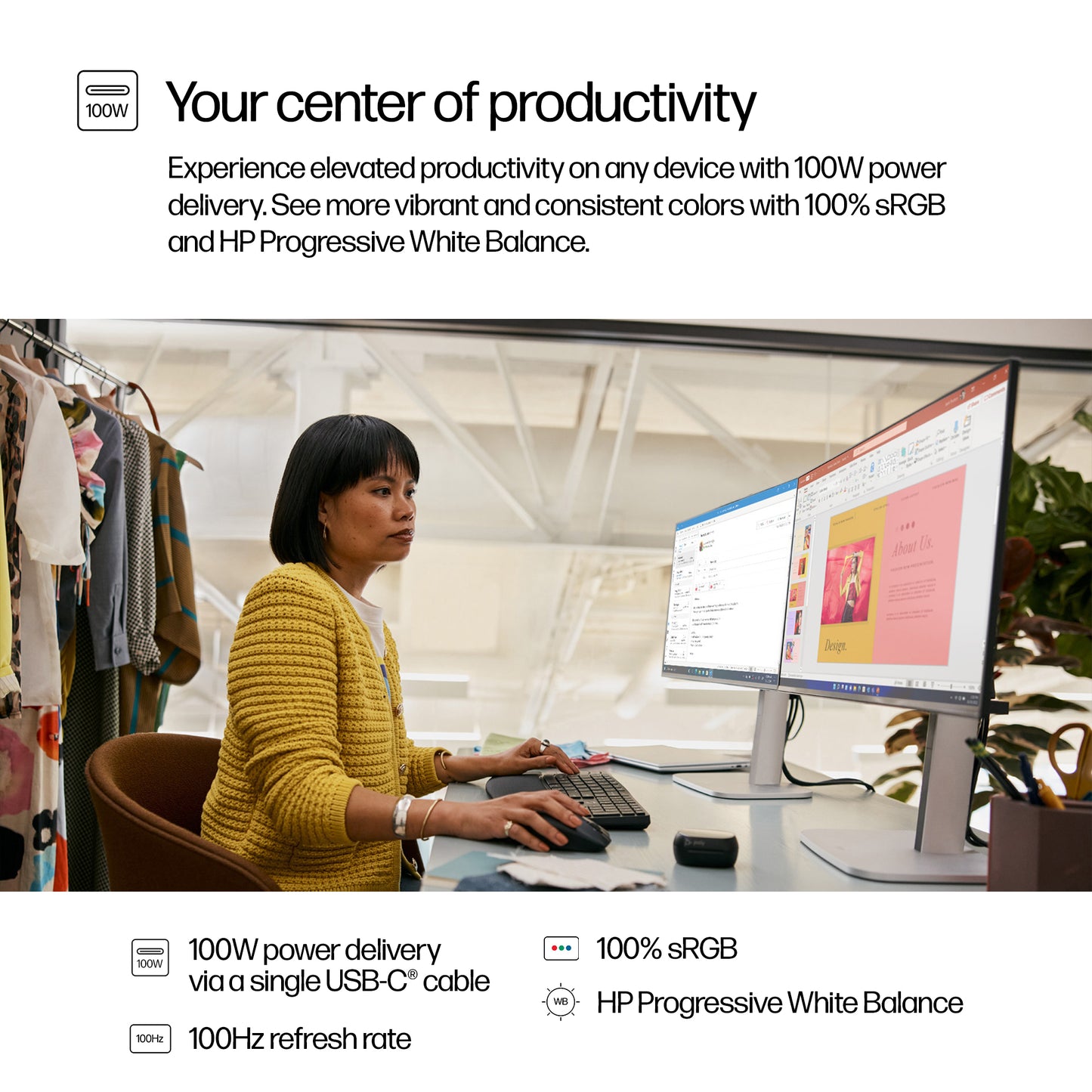 HP Series 5 Pro 23.8 inch FHD USB-C Monitor - 524pu