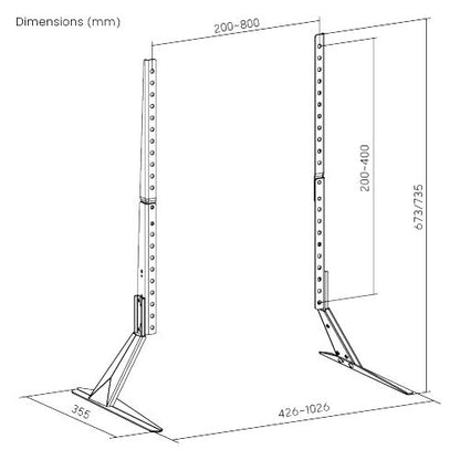 Vivolink VLMT400B monitor mount / stand 190.5 cm (75") Desk Black