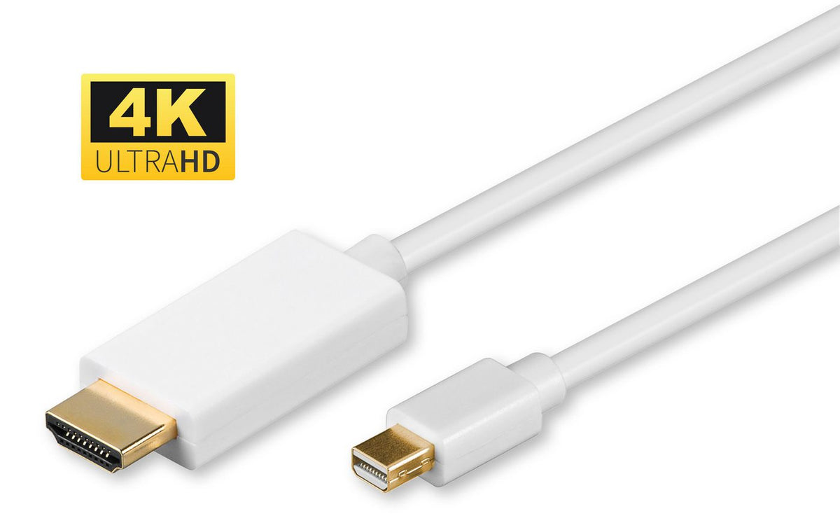 Microconnect MDPHDMI2-4K video cable adapter 2 m Mini DisplayPort HDMI Type A (Standard) White