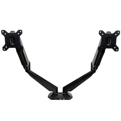 StarTech.com Desk Mount Dual Monitor Arm with USB & Audio, Desk Clamp VESA Mount for up to 32" (17.6lb/8kg) Displays, Ergonomic Full Motion Dual Monitor Arm - Black