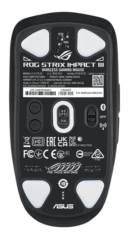 ASUS ROG Strix Impact III Wireless mouse Gaming Ambidextrous RF Wireless + Bluetooth Optical 36000 DPI