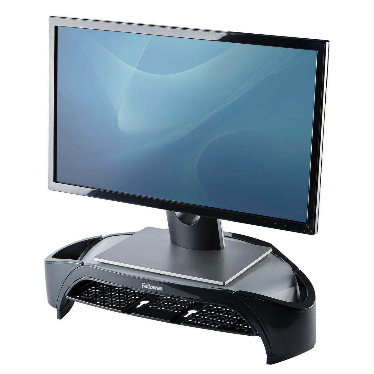 Fellowes Flat Panel Desk Mount Smart Suites Monitor Riser Plus, 10 kg, 53.3 cm (21"), Height adjustment, Black