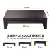 Fellowes Computer Monitor Stand with 3 Height Adjustments - Designer Suites Monitor Riser with Storage Tray - Ergonomic Adjustable Monitor Stand for Computers - Max Weight 18KG/Max Size 21" - Black/Pearl