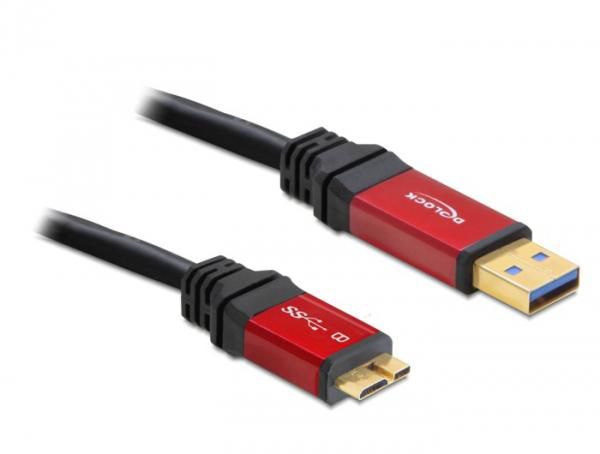 Delock USB 5 Gbps Cable Type-A male to USB 5 Gbps Type Micro-B male 3 m Premium 3.0m 3.0 USB A-micro-B, 3 m, USB A, Micro-USB B, 3.2 Gen 1