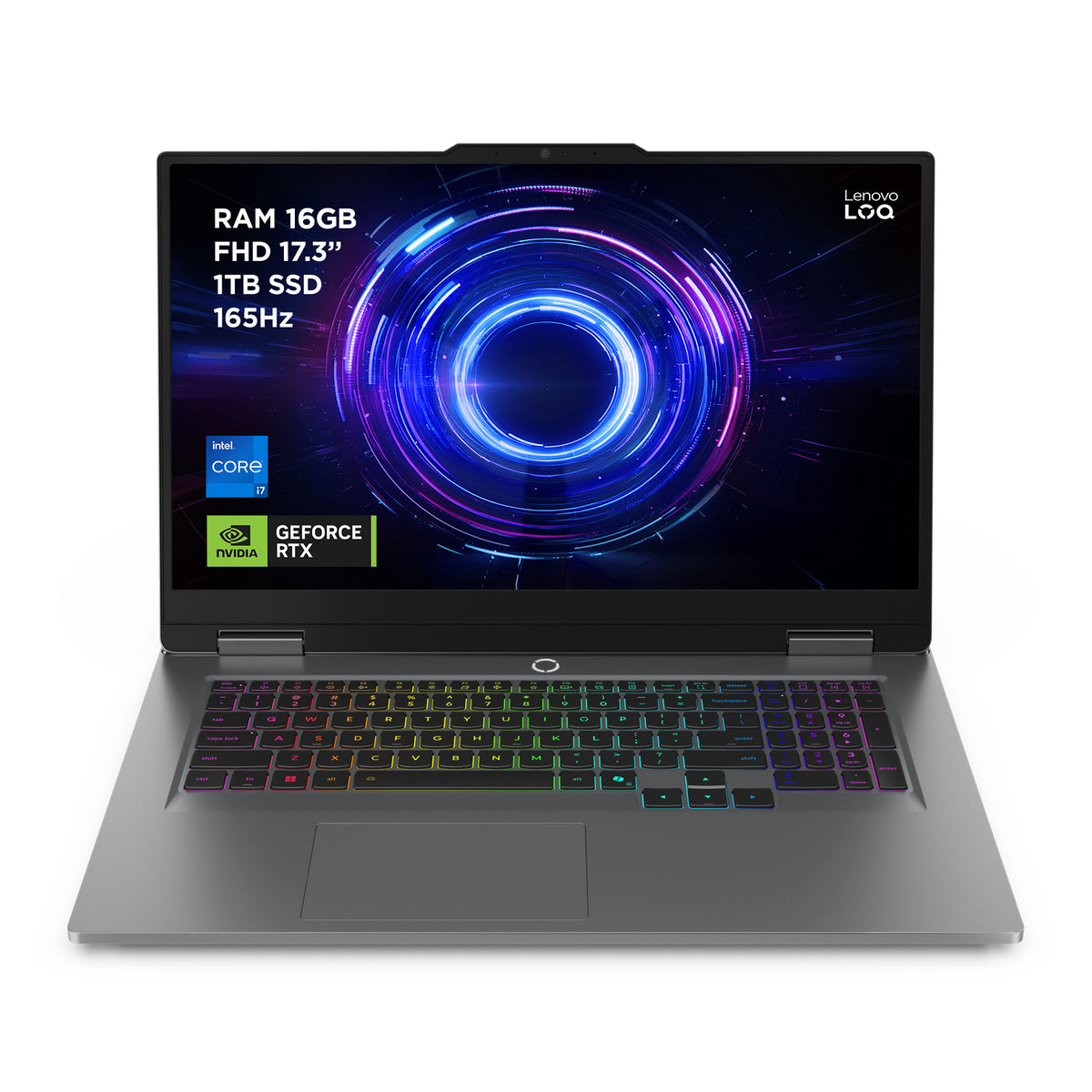 Lenovo LOQ 17IRX10 Intel® Core™ i7 i7-13650HX Laptop 43.9 cm (17.3") Full HD 16 GB DDR5-SDRAM 1 TB SSD NVIDIA GeForce RTX 5060 Wi-Fi 6 (802.11ax) Windows 11 Home Grey English