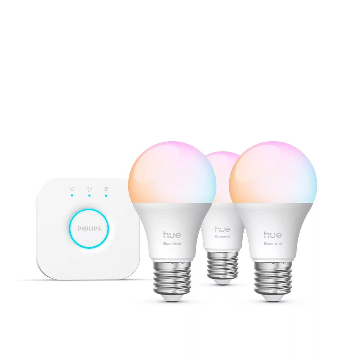 Philips by Signify Philips Hue White And Colour Ambience Essential Starter Kit: 3 E27 Smart Bulbs (806 Lm)