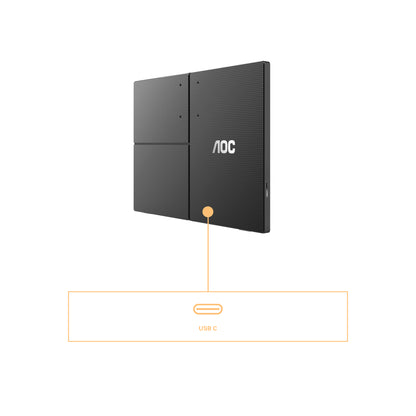 AOC 16T3EA portable TV/monitor Black 39.6 cm (15.6") 1920 x 1080 pixels