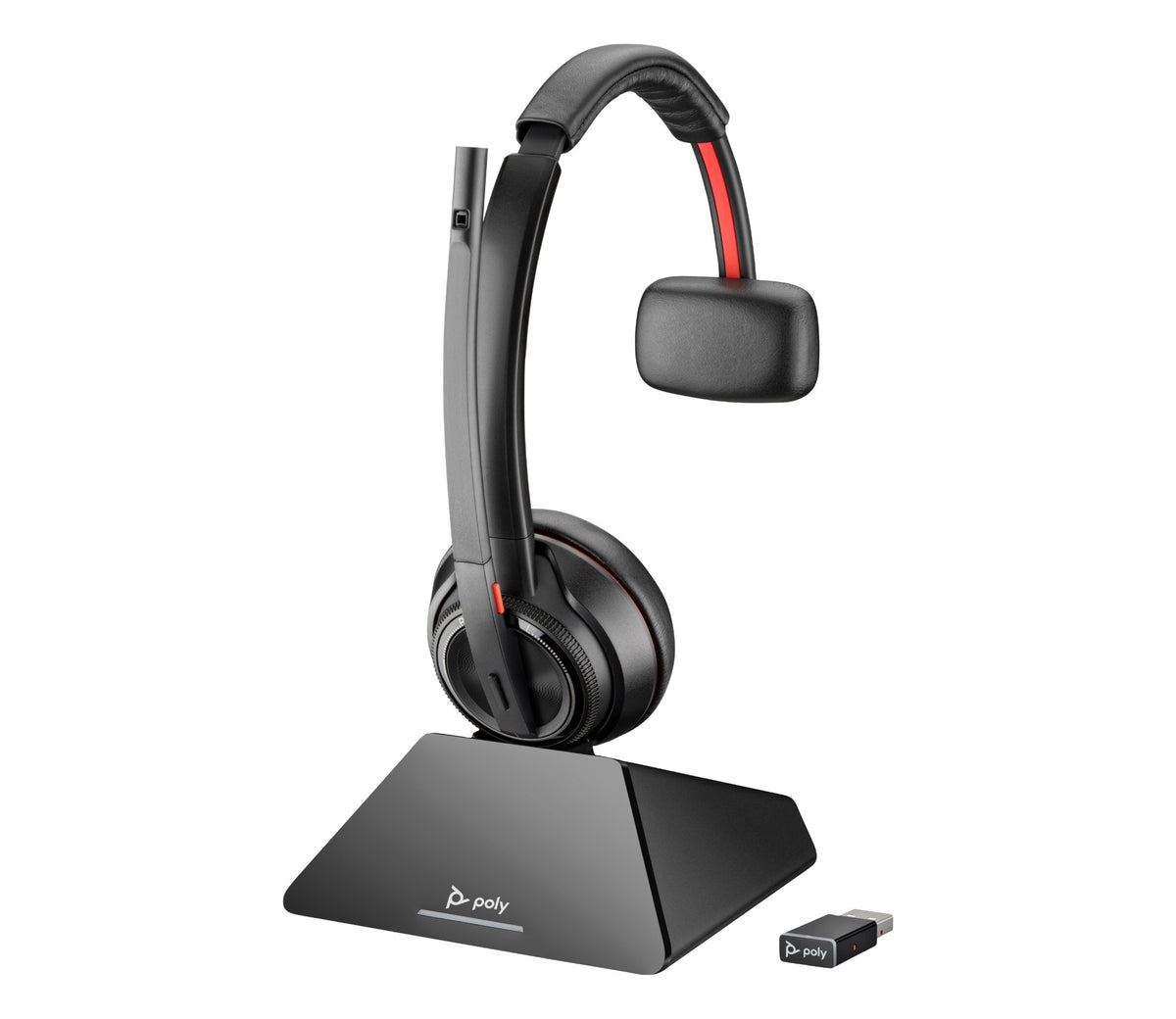 HP Poly Savi 8210 Monaural DECT 1880-1900 MHz Top +Charging Cradle