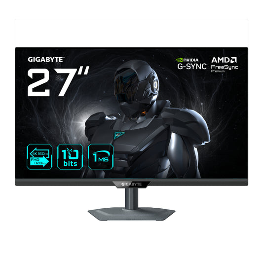 GIGABYTE G27UP 27” 4K UHD Gaming Monitor - Dual Mode (4K 160Hz or FHD 320Hz), 3840 x 2160, 1ms, 400 cd/m², FreeSync Premium, HDR10, HDMI 2.1, Displayport 1.4