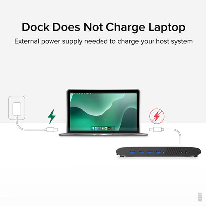 Plugable Technologies Universal Laptop Docking Station, 4K Dual Monitor, DisplayPort or HDMI, Windows Mac or ChromeOS Laptops, USB-C or USB 3.0, Adds 2 Displays, Ethernet, Audio, 6 USB Ports
