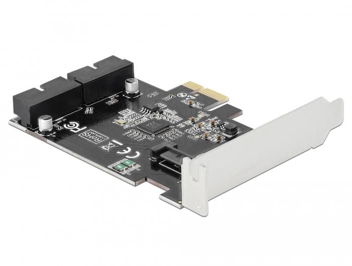 Delock PCI Express x1 Card to 2 x internal USB 5 Gbps Pin Header 90387, PCIe, USB 3.2 Gen 1 (3.1 Gen 1), China, 5 Gbit/s, Windows 10