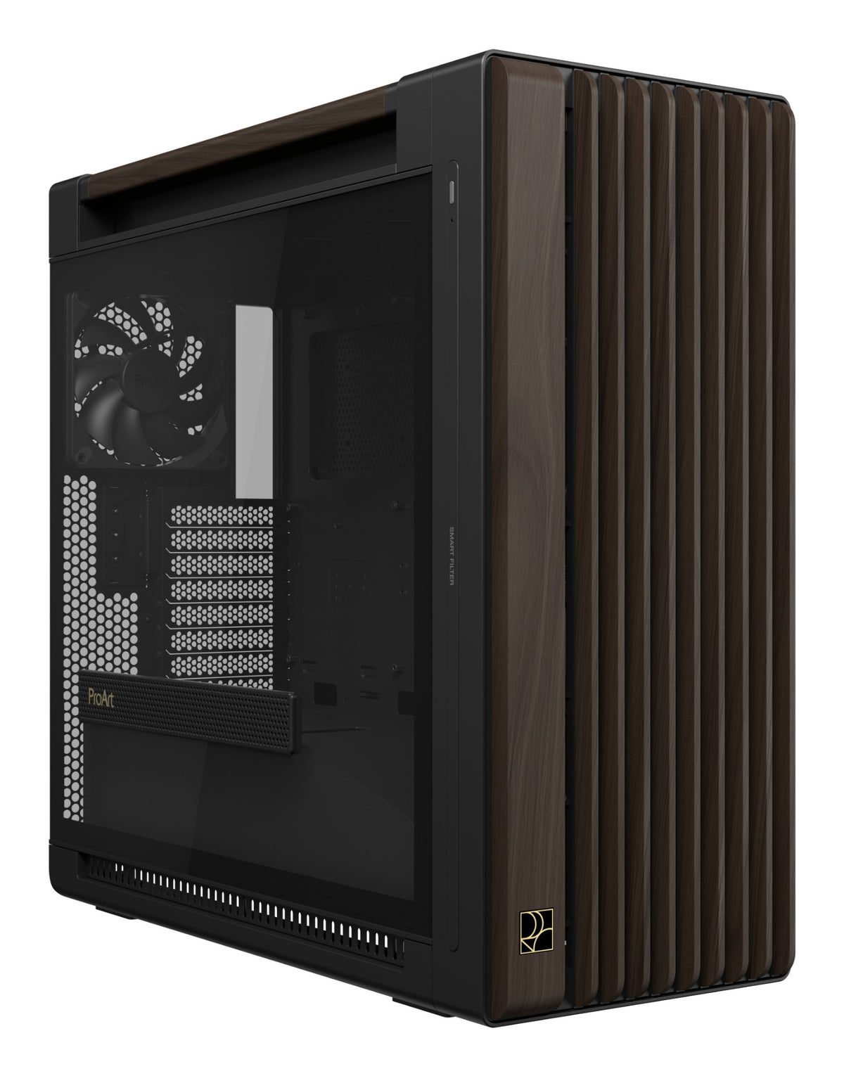 ASUS ProArt PA602 Wood Edition Modern Black - Tempered Glass Panel Midi Tower Black, Wood