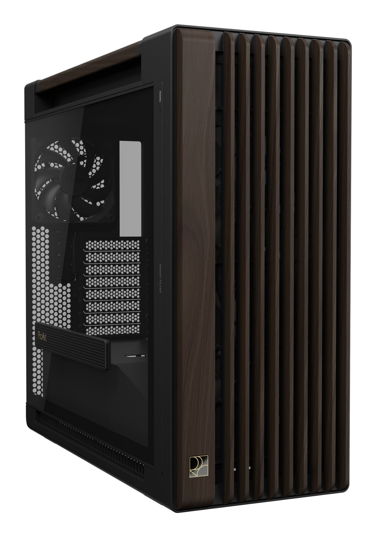 ASUS ProArt PA602 Wood Edition Modern Black - Tempered Glass Panel Midi Tower Black, Wood