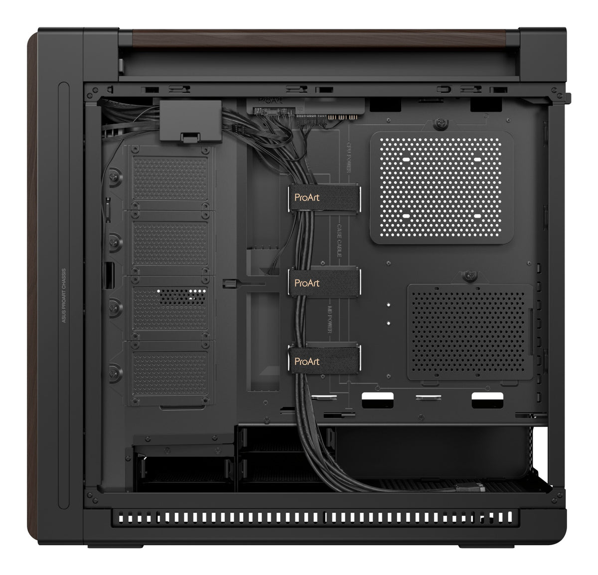 ASUS ProArt PA602 Wood Edition Modern Black - Metal Panel Midi Tower Black, Wood