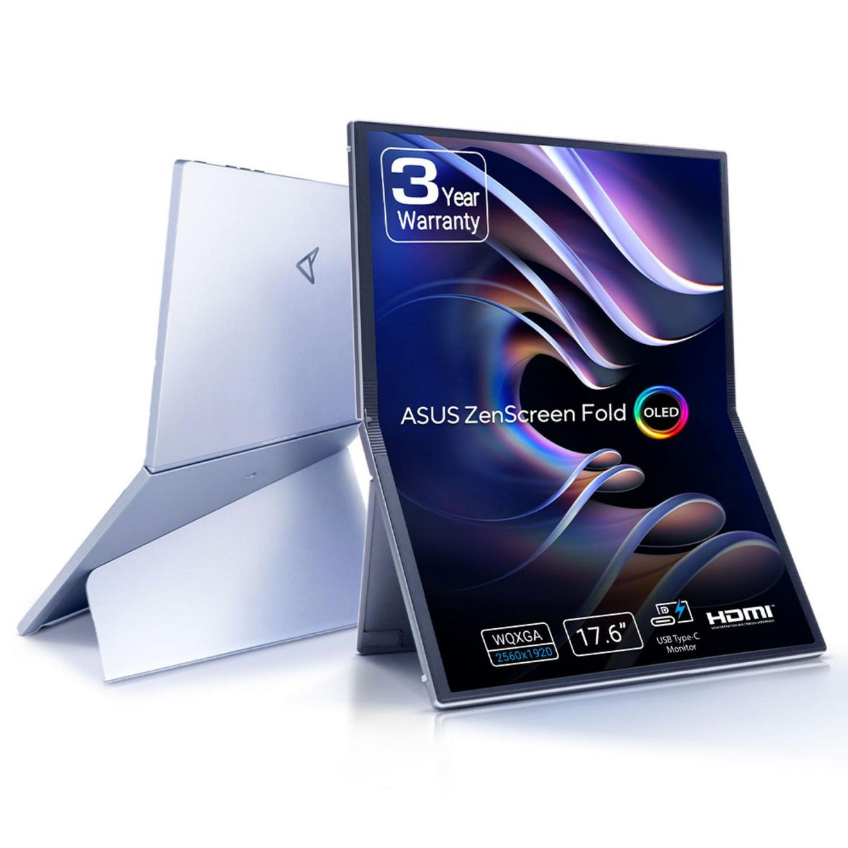 Asus Zenscreen Fold Oled Mq17Qh Computer Monitor 43.9 Cm (17.3") 2560 X 1920 Pixels Quad Hd Silver