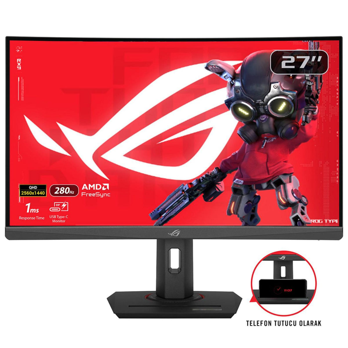 Asus Rog Strix Xg27Wcms Computer Monitor 68.6 Cm (27") 2560 X 1440 Pixels Quad Hd Lcd Black