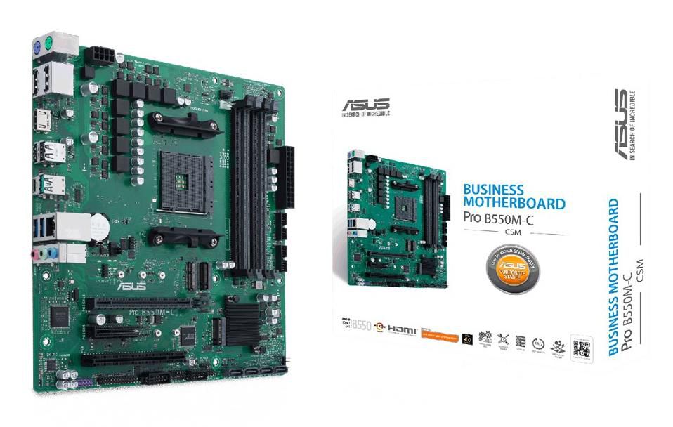 Asus PRO B550M-C/CSM PRO B550M-C/CSM, AMD, Socket AM4, AMD Athlon, AMD Ryzen 3, AMD Ryzen 5, AMD Ryzen 7, 3rd Generation AMD