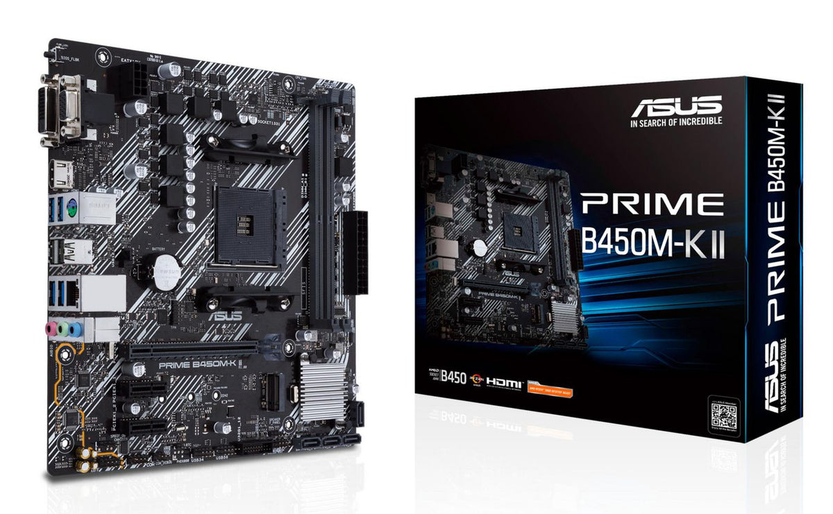 Asus PRIME B450M-K II Prime B450M-K II, AMD, Socket AM4, AMD Ryzen 3, 2nd Generation AMD RyzenT 3, AMD Ryzen 5, 2nd Generation AMD