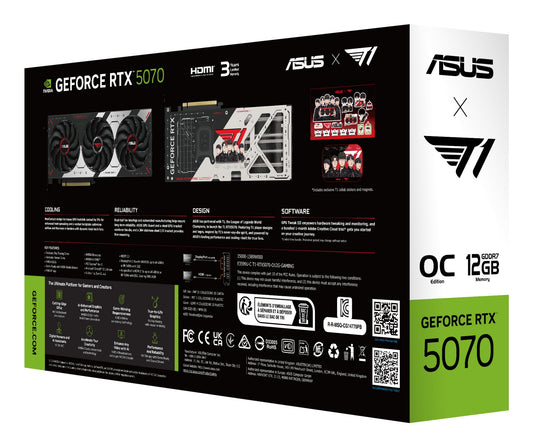 ASUS T1-RTX5070-O12G-GAMING NVIDIA GeForce RTX 5070 12 GB GDDR7