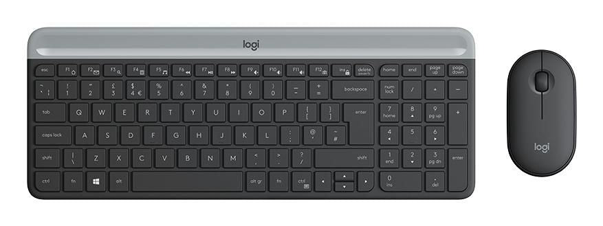 Logitech Slim Wireless and Mouse Combo MK470 keyboard USB AZERTY French Graphite Logitech Slim Wireless Keyboard and Mouse Combo MK470,