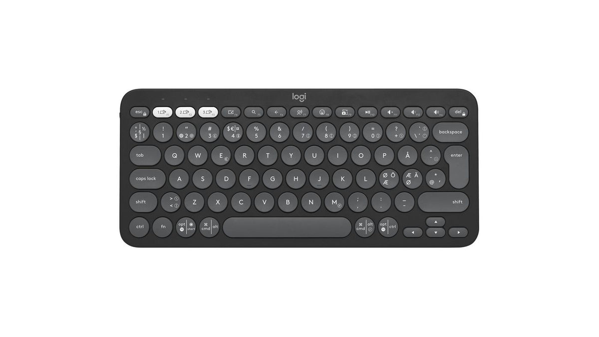 Logitech Pebble Keys 2 K380S Keyboard Rf Wireless + Bluetooth Qwerty Danish, Finnish, Norwegian, Swedish Graphite