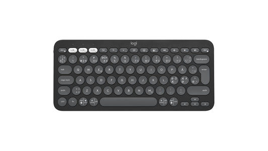 Logitech Pebble Keys 2 K380S Keyboard Rf Wireless + Bluetooth Qwerty Danish, Finnish, Norwegian, Swedish Graphite