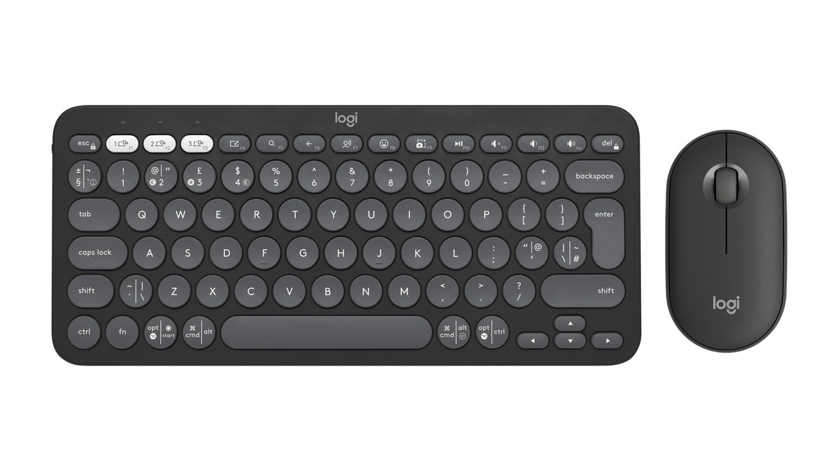 Logitech 920-012233 keyboard Mouse included Universal RF Wireless + Bluetooth QWERTY UK English Graphite