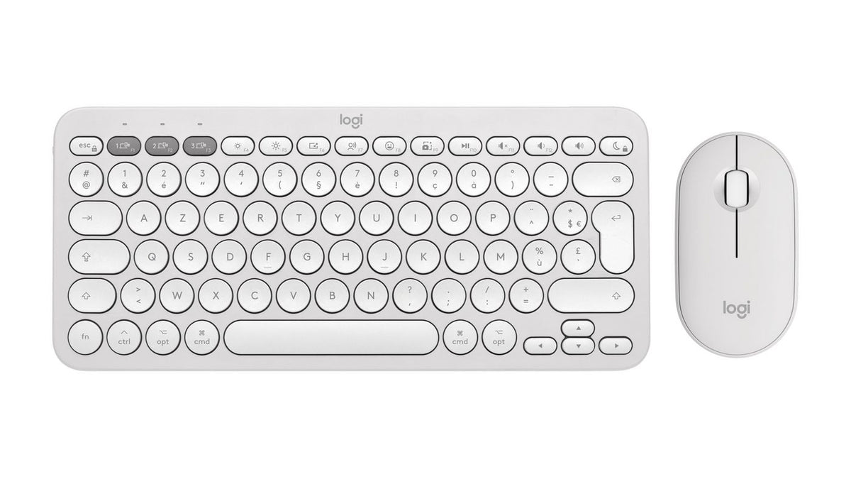 Logitech Pebble 2 Combo Keyboard Mouse Included Rf Wireless + Bluetooth Qwerty Us International White