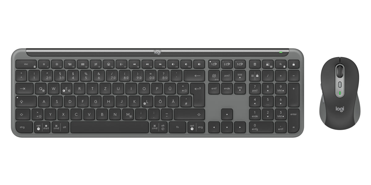 Logitech Signature Slim MK950 for Business keyboard Mouse included Office RF Wireless + Bluetooth QWERTZ German Graphite