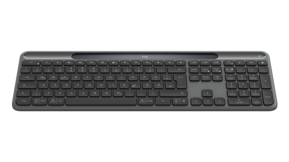 Logitech Signature Slim Solar + K980 keyboard Universal RF Wireless + Bluetooth QWERTZ German Graphite