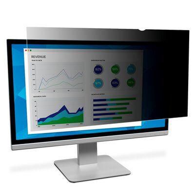 3M Privacy Filter 25" 16:9 AntiGlare, Frameless, Black Screen Attachment: Attachment Strips and Slide Mount Tabs