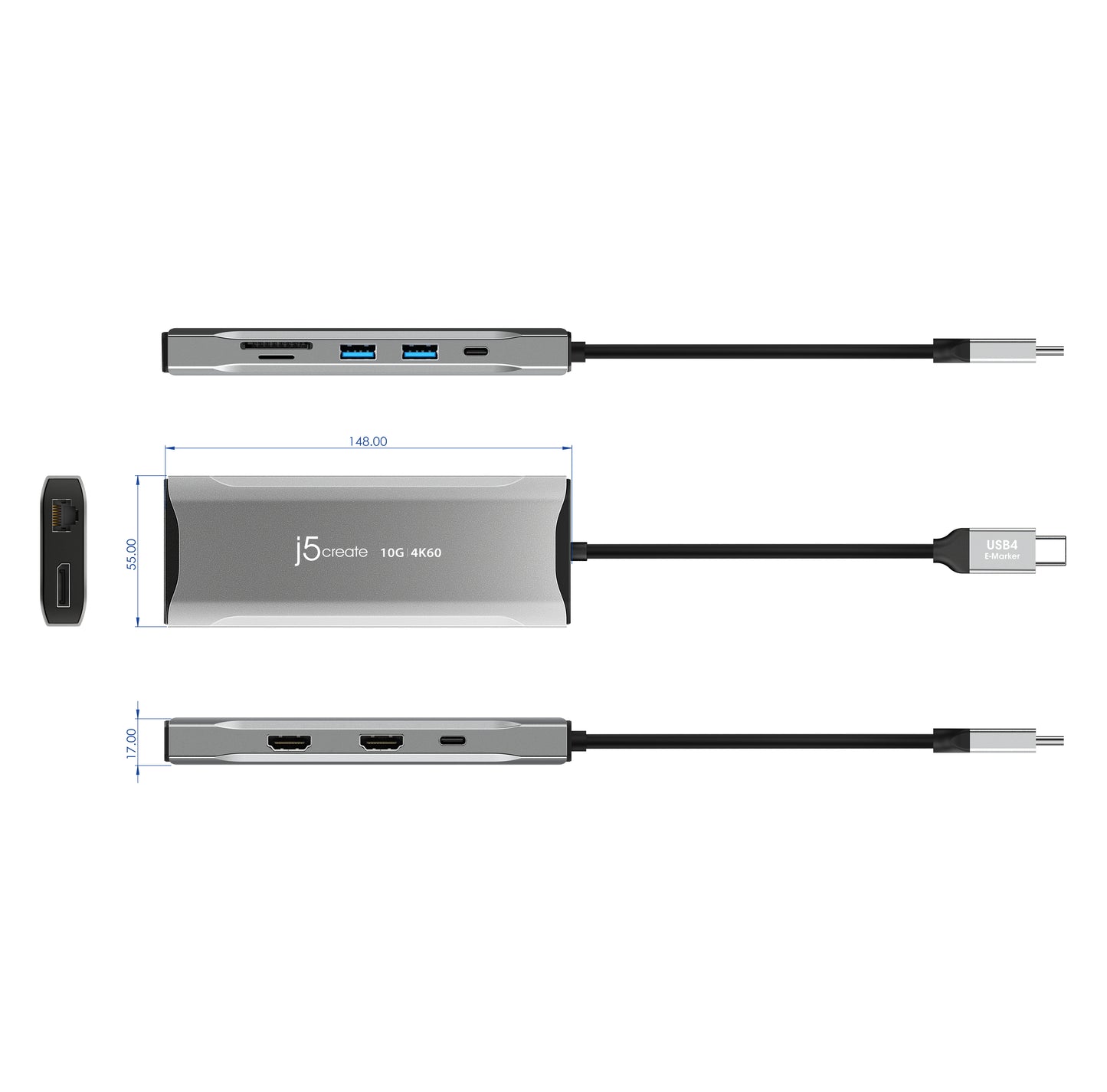 j5create JCD397-N 4K60 Elite USB-C® Multi-Monitor Mini Dock