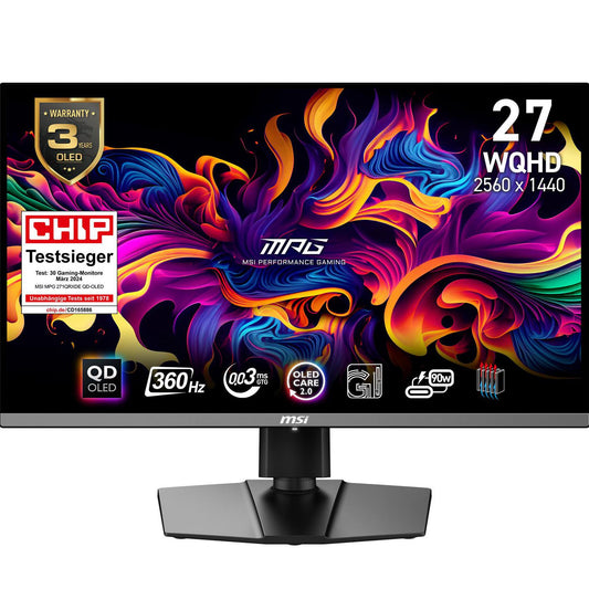 MSI Mpg 271Qrxde Qd-Oled Computer Monitor 67.3 Cm (26.5") 2560 X 1440 Pixels Wide Quad Hd Black
